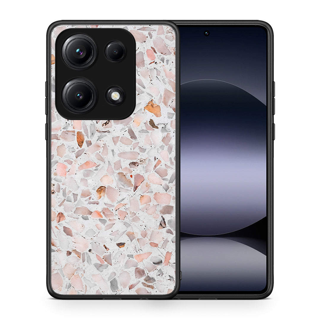 Θήκη Xiaomi Redmi Note 14S Marble Terrazzo από τη Smartfits με σχέδιο στο πίσω μέρος και μαύρο περίβλημα | Xiaomi Redmi Note 14S Marble Terrazzo case with colorful back and black bezels