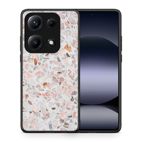 Θήκη Xiaomi Redmi Note 14S Marble Terrazzo από τη Smartfits με σχέδιο στο πίσω μέρος και μαύρο περίβλημα | Xiaomi Redmi Note 14S Marble Terrazzo case with colorful back and black bezels