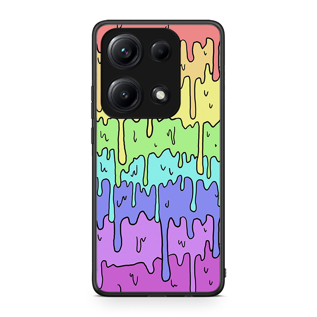 Xiaomi Redmi Note 14S Melting Rainbow θήκη από τη Smartfits με σχέδιο στο πίσω μέρος και μαύρο περίβλημα | Smartphone case with colorful back and black bezels by Smartfits
