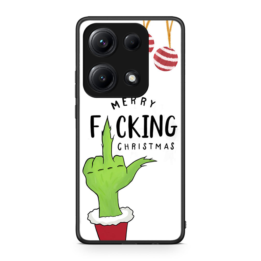 Xiaomi Redmi Note 14S Merry F Xmas θήκη από τη Smartfits με σχέδιο στο πίσω μέρος και μαύρο περίβλημα | Smartphone case with colorful back and black bezels by Smartfits