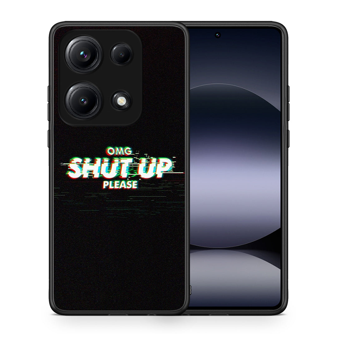 Θήκη Xiaomi Redmi Note 14S OMG ShutUp από τη Smartfits με σχέδιο στο πίσω μέρος και μαύρο περίβλημα | Xiaomi Redmi Note 14S OMG ShutUp case with colorful back and black bezels