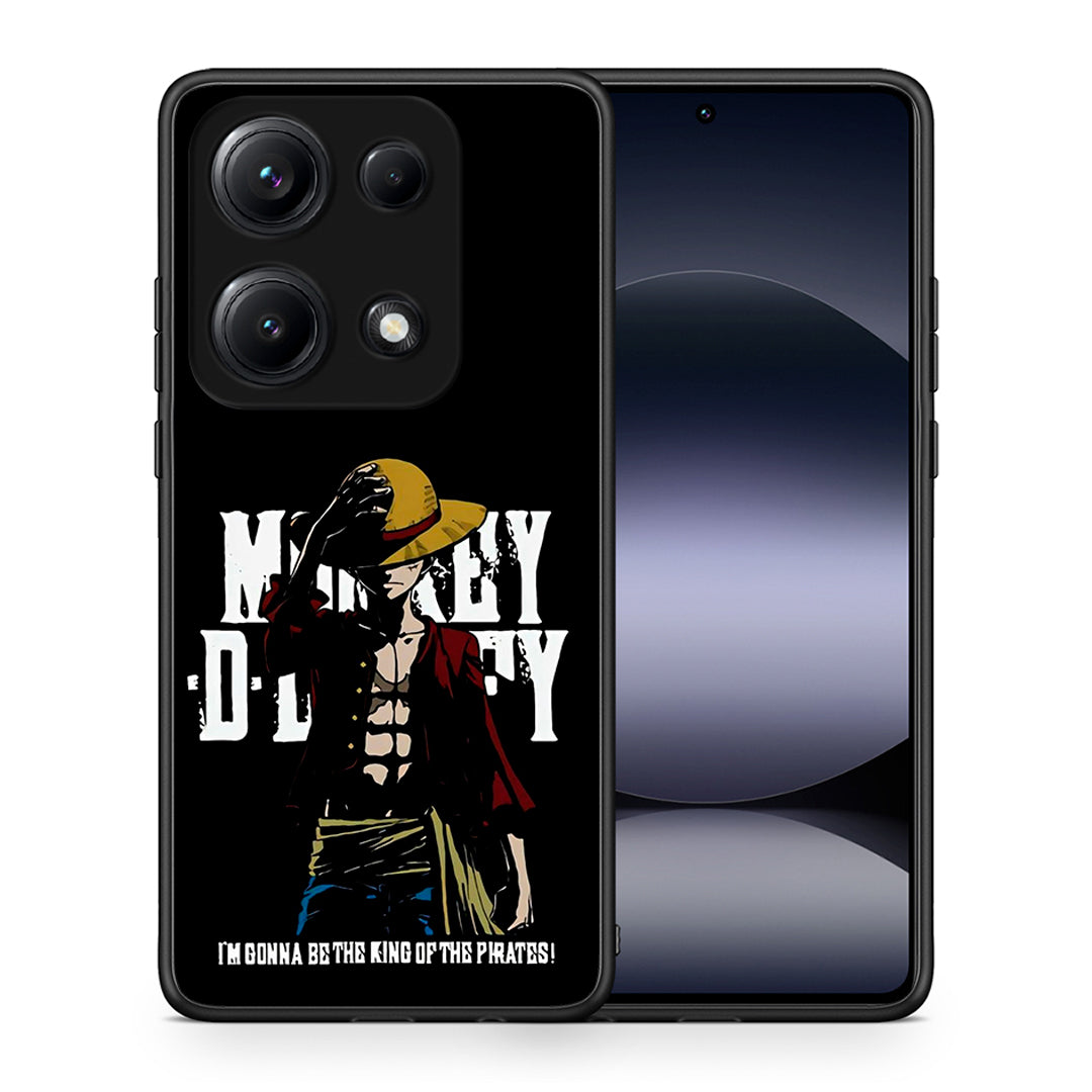 Θήκη Xiaomi Redmi Note 14S Pirate King από τη Smartfits με σχέδιο στο πίσω μέρος και μαύρο περίβλημα | Xiaomi Redmi Note 14S Pirate King case with colorful back and black bezels