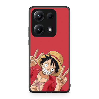 Xiaomi Redmi Note 14S Pirate Luffy Θήκη από τη Smartfits με σχέδιο στο πίσω μέρος και μαύρο περίβλημα | Smartphone case with colorful back and black bezels by Smartfits