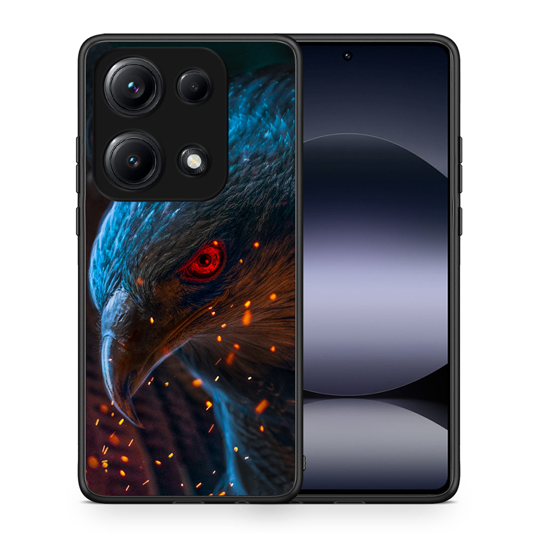 Θήκη Xiaomi Redmi Note 14S Eagle PopArt από τη Smartfits με σχέδιο στο πίσω μέρος και μαύρο περίβλημα | Xiaomi Redmi Note 14S Eagle PopArt case with colorful back and black bezels