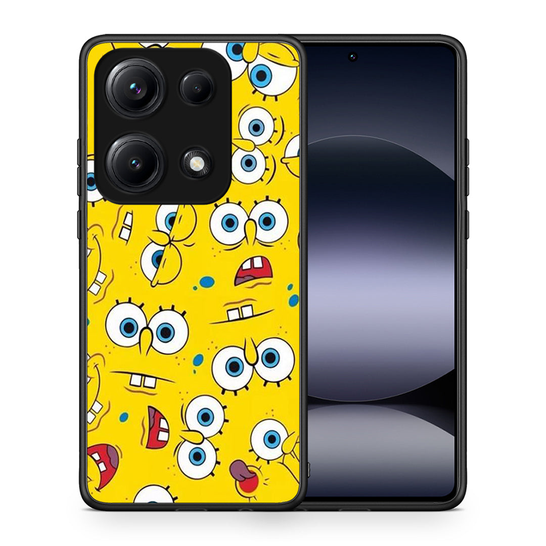 Θήκη Xiaomi Redmi Note 14S Sponge PopArt από τη Smartfits με σχέδιο στο πίσω μέρος και μαύρο περίβλημα | Xiaomi Redmi Note 14S Sponge PopArt case with colorful back and black bezels
