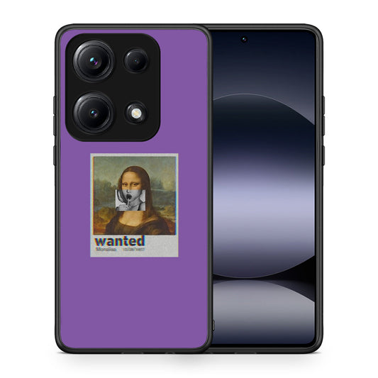 Θήκη Xiaomi Redmi Note 14S Monalisa Popart από τη Smartfits με σχέδιο στο πίσω μέρος και μαύρο περίβλημα | Xiaomi Redmi Note 14S Monalisa Popart case with colorful back and black bezels