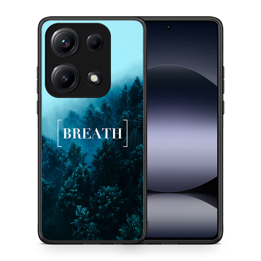 Θήκη Xiaomi Redmi Note 14S Breath Quote από τη Smartfits με σχέδιο στο πίσω μέρος και μαύρο περίβλημα | Xiaomi Redmi Note 14S Breath Quote case with colorful back and black bezels