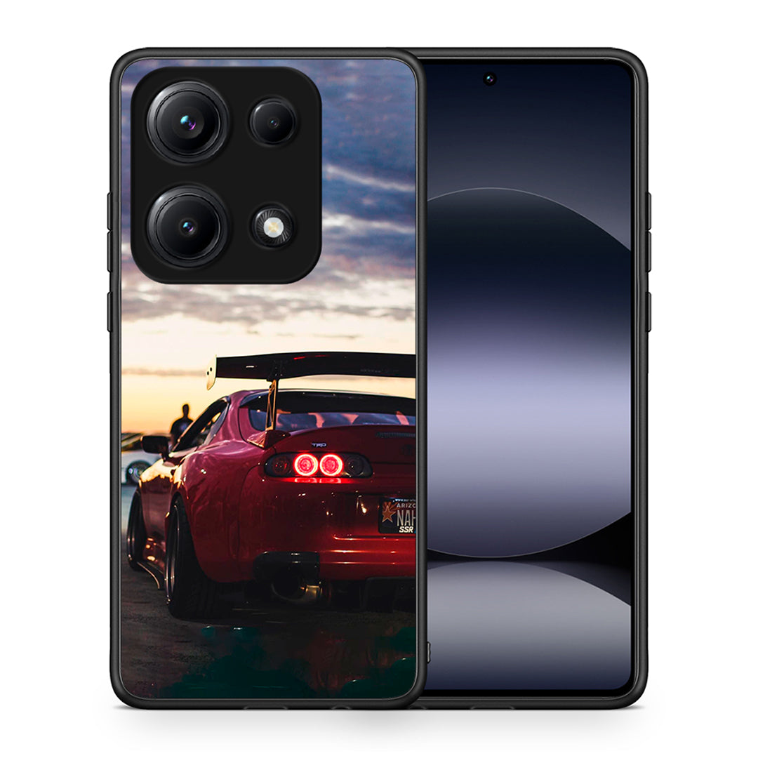Θήκη Xiaomi Redmi Note 14S Racing Supra από τη Smartfits με σχέδιο στο πίσω μέρος και μαύρο περίβλημα | Xiaomi Redmi Note 14S Racing Supra case with colorful back and black bezels
