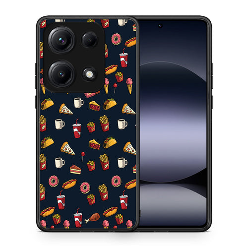 Θήκη Xiaomi Redmi Note 14S Hungry Random από τη Smartfits με σχέδιο στο πίσω μέρος και μαύρο περίβλημα | Xiaomi Redmi Note 14S Hungry Random case with colorful back and black bezels