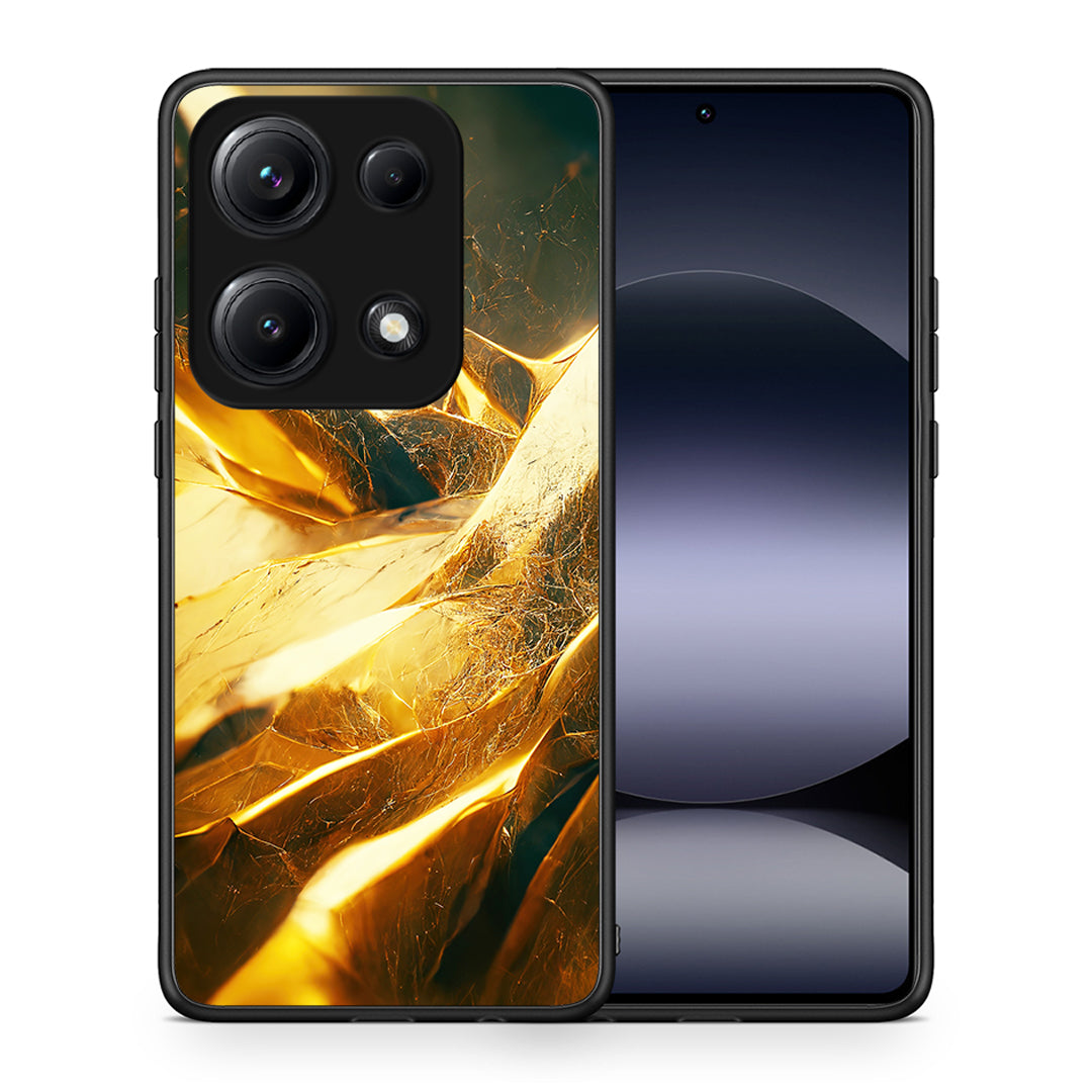 Θήκη Xiaomi Redmi Note 14S Real Gold από τη Smartfits με σχέδιο στο πίσω μέρος και μαύρο περίβλημα | Xiaomi Redmi Note 14S Real Gold case with colorful back and black bezels