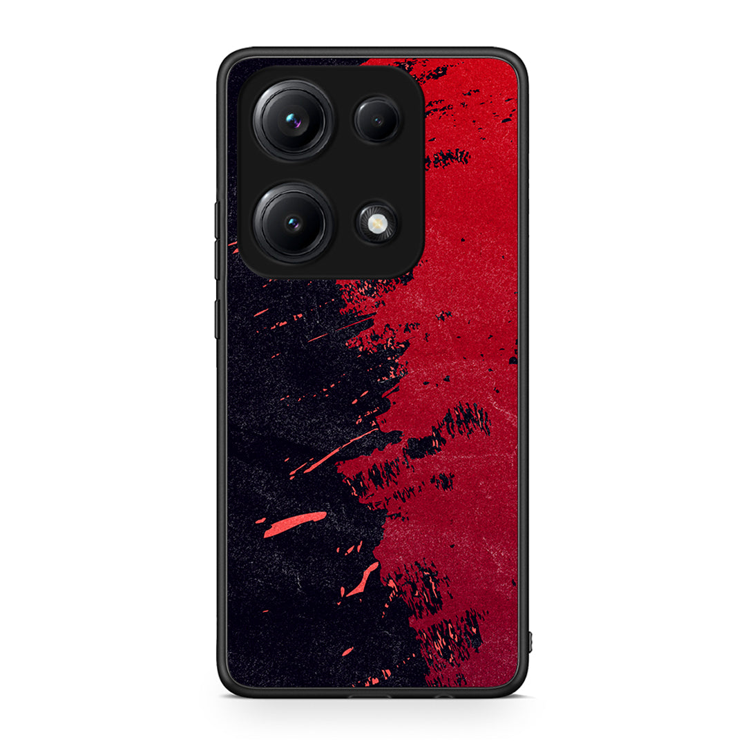Xiaomi Redmi Note 14S Red Paint Θήκη Αγίου Βαλεντίνου από τη Smartfits με σχέδιο στο πίσω μέρος και μαύρο περίβλημα | Smartphone case with colorful back and black bezels by Smartfits