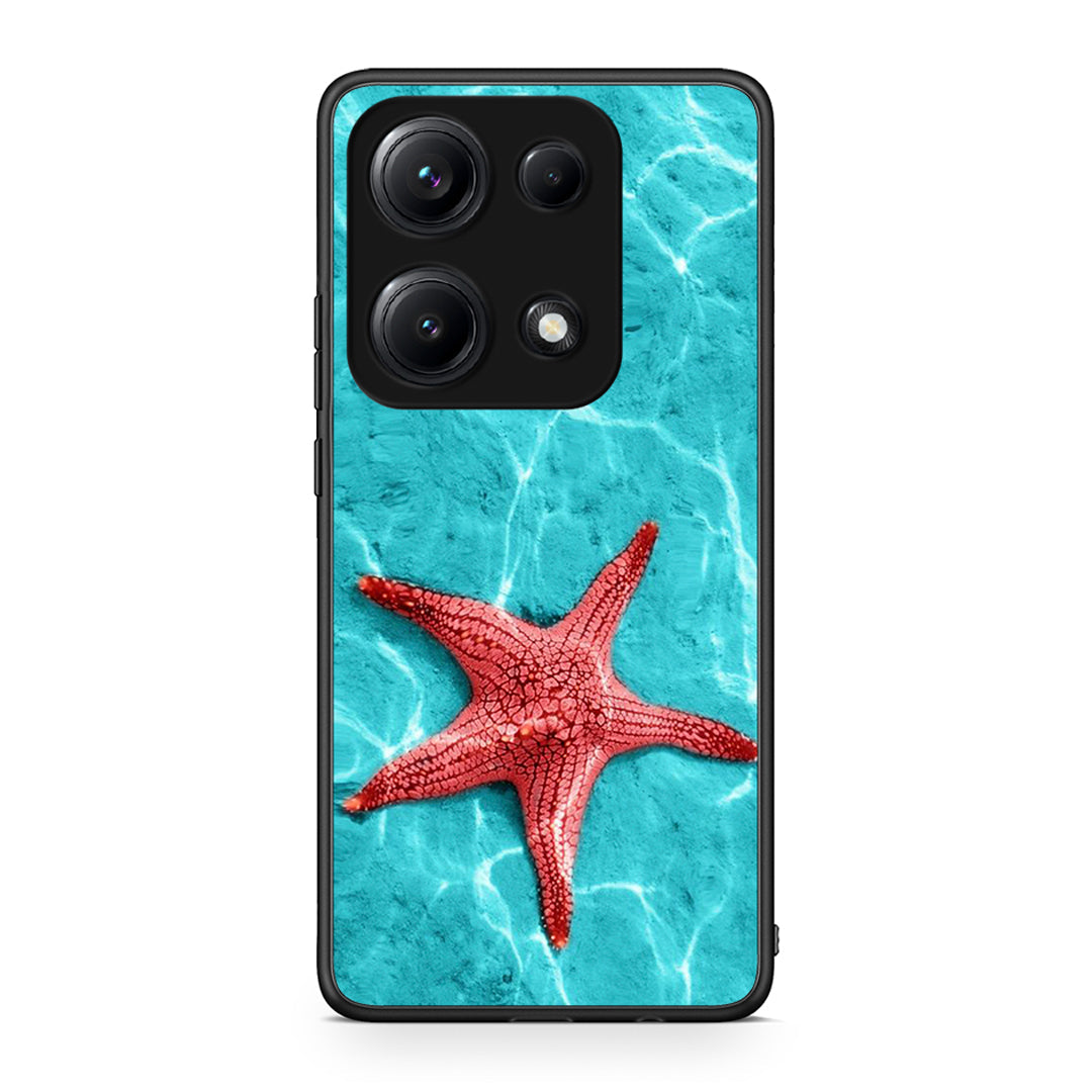 Xiaomi Redmi Note 14S Red Starfish Θήκη από τη Smartfits με σχέδιο στο πίσω μέρος και μαύρο περίβλημα | Smartphone case with colorful back and black bezels by Smartfits