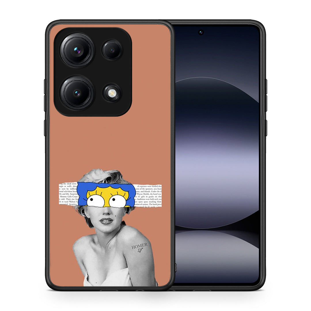 Θήκη Xiaomi Redmi Note 14S Sim Merilyn από τη Smartfits με σχέδιο στο πίσω μέρος και μαύρο περίβλημα | Xiaomi Redmi Note 14S Sim Merilyn case with colorful back and black bezels