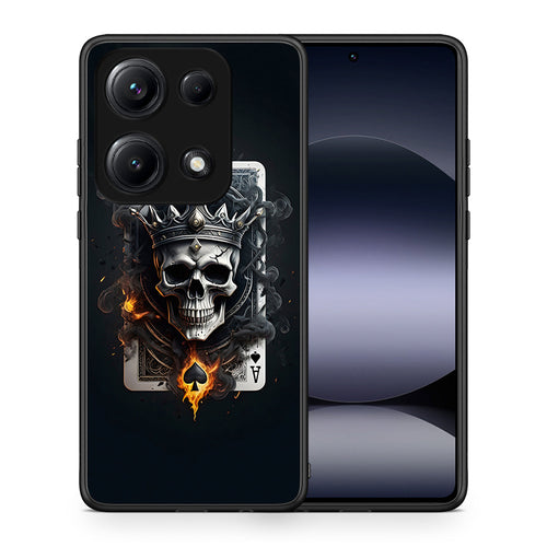 Θήκη Xiaomi Redmi Note 14S Skull King Ace από τη Smartfits με σχέδιο στο πίσω μέρος και μαύρο περίβλημα | Xiaomi Redmi Note 14S Skull King Ace case with colorful back and black bezels