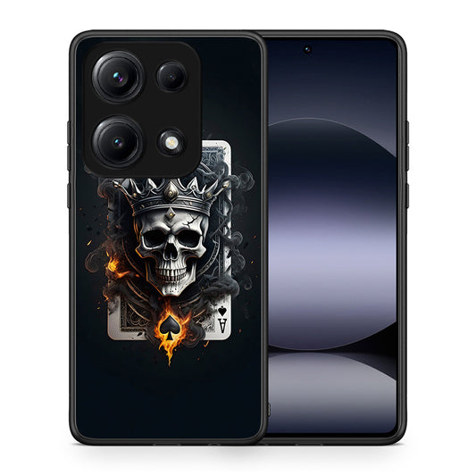 Θήκη Xiaomi Redmi Note 14S Skull King Ace από τη Smartfits με σχέδιο στο πίσω μέρος και μαύρο περίβλημα | Xiaomi Redmi Note 14S Skull King Ace case with colorful back and black bezels