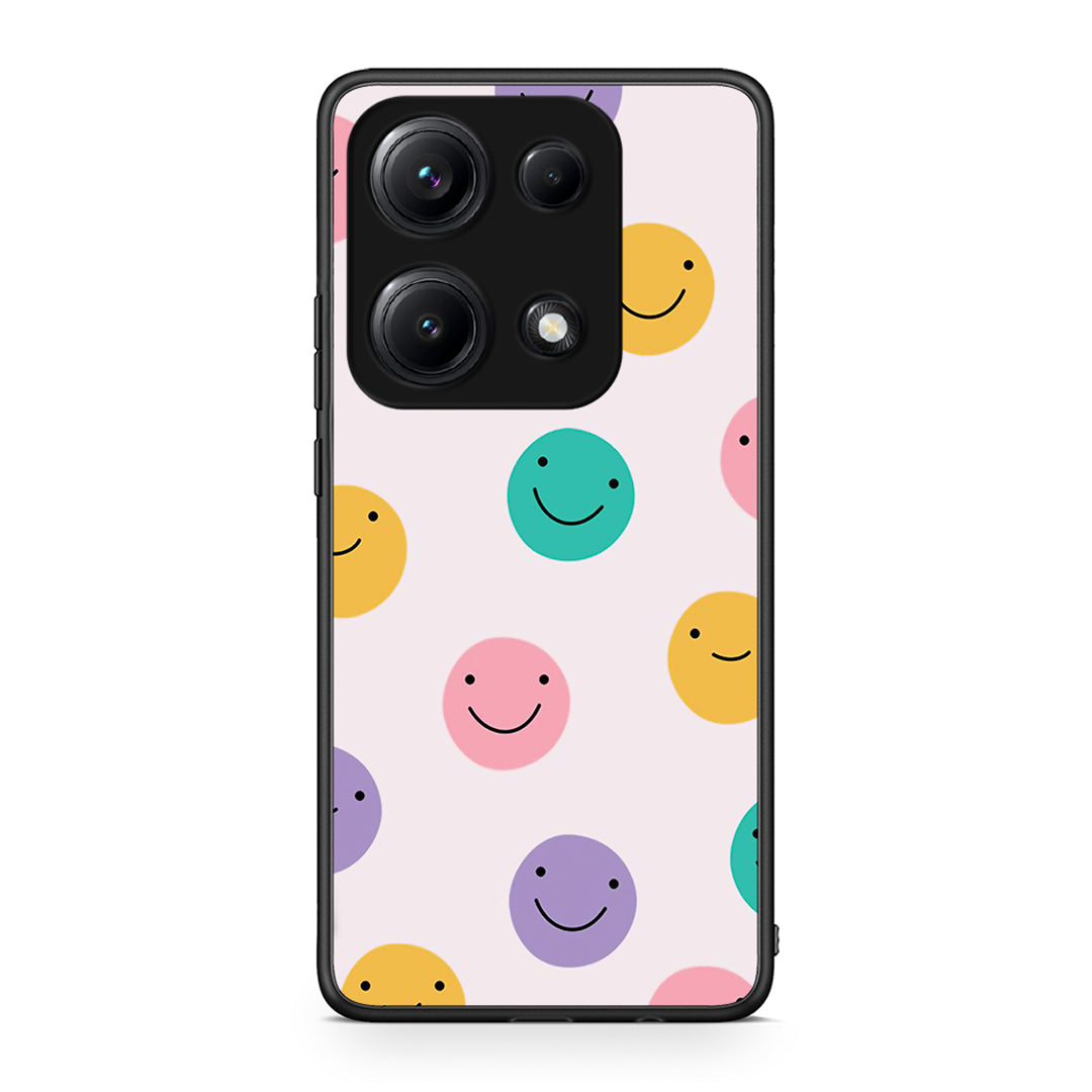 Xiaomi Redmi Note 14S Smiley Faces θήκη από τη Smartfits με σχέδιο στο πίσω μέρος και μαύρο περίβλημα | Smartphone case with colorful back and black bezels by Smartfits