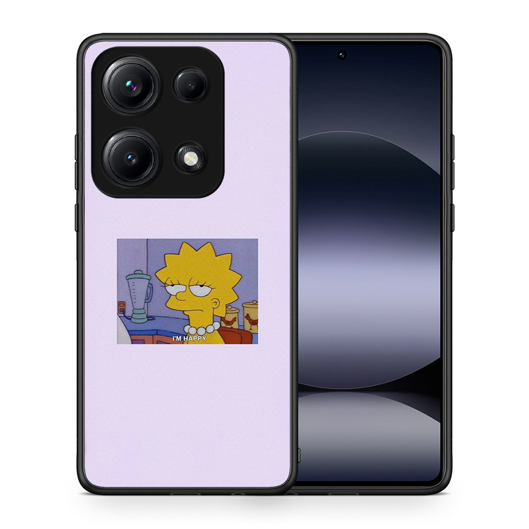 Θήκη Xiaomi Redmi Note 14S So Happy από τη Smartfits με σχέδιο στο πίσω μέρος και μαύρο περίβλημα | Xiaomi Redmi Note 14S So Happy case with colorful back and black bezels