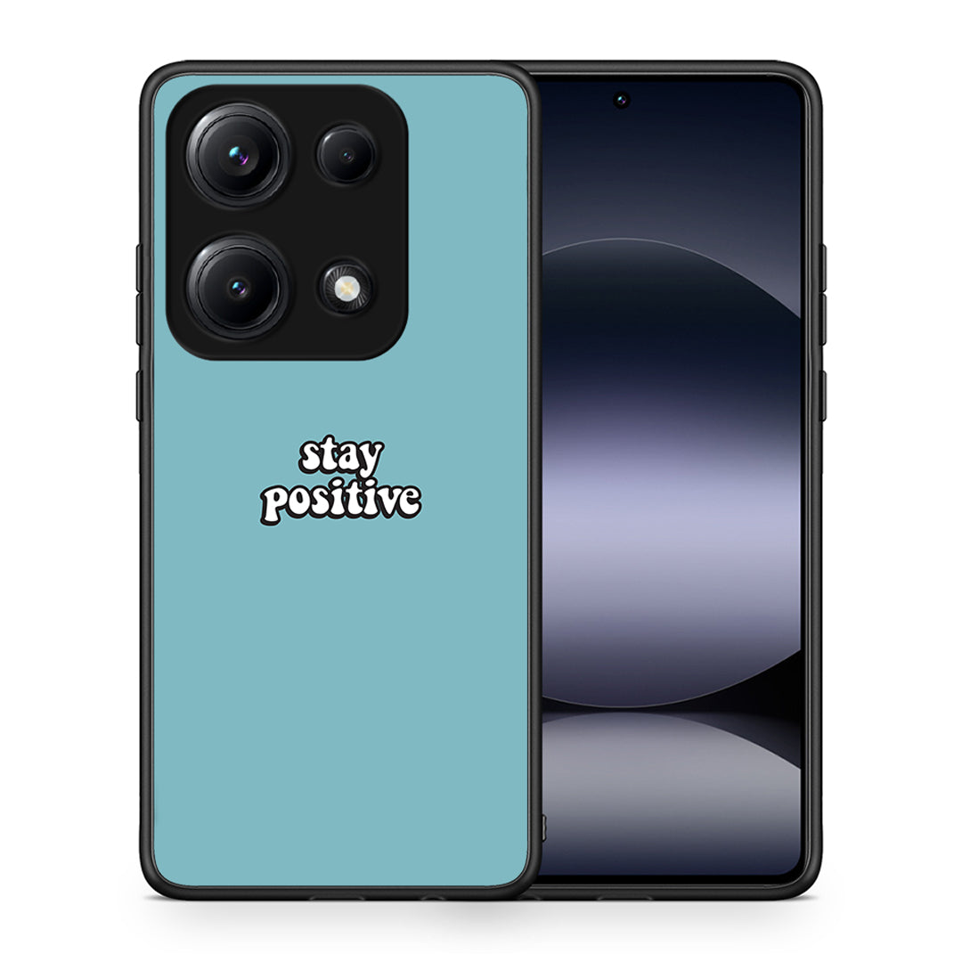 Θήκη Xiaomi Redmi Note 14S Positive Text από τη Smartfits με σχέδιο στο πίσω μέρος και μαύρο περίβλημα | Xiaomi Redmi Note 14S Positive Text case with colorful back and black bezels