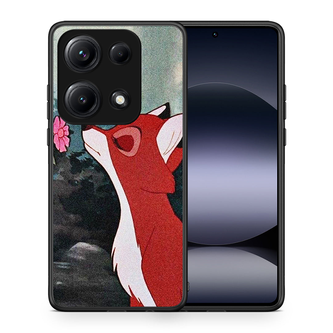 Θήκη Xiaomi Redmi Note 14S Tod And Vixey Love 2 από τη Smartfits με σχέδιο στο πίσω μέρος και μαύρο περίβλημα | Xiaomi Redmi Note 14S Tod And Vixey Love 2 case with colorful back and black bezels