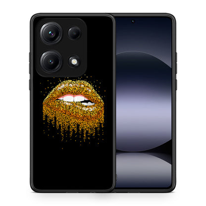 Θήκη Xiaomi Redmi Note 14S Golden Valentine από τη Smartfits με σχέδιο στο πίσω μέρος και μαύρο περίβλημα | Xiaomi Redmi Note 14S Golden Valentine case with colorful back and black bezels