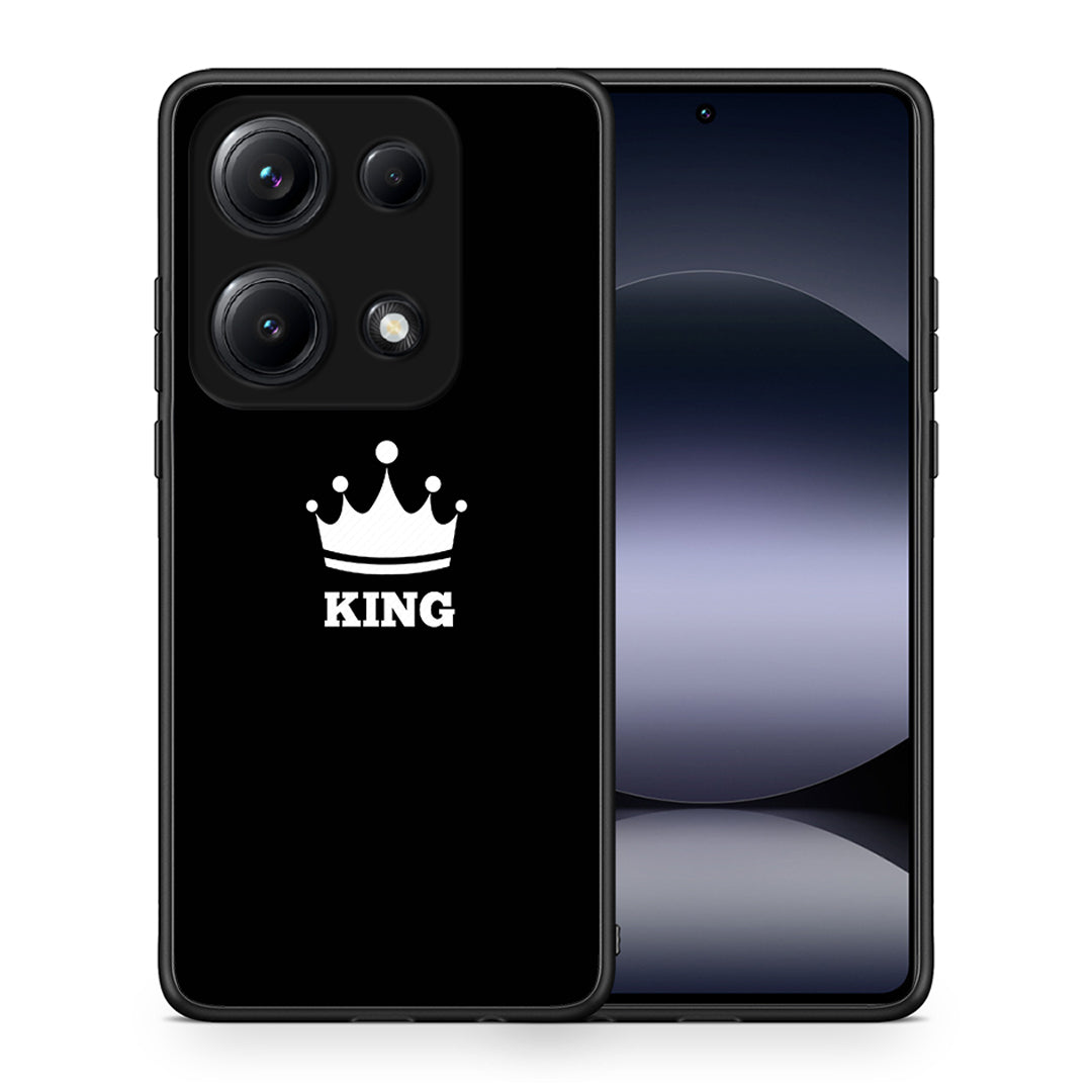 Θήκη Xiaomi Redmi Note 14S King Valentine από τη Smartfits με σχέδιο στο πίσω μέρος και μαύρο περίβλημα | Xiaomi Redmi Note 14S King Valentine case with colorful back and black bezels