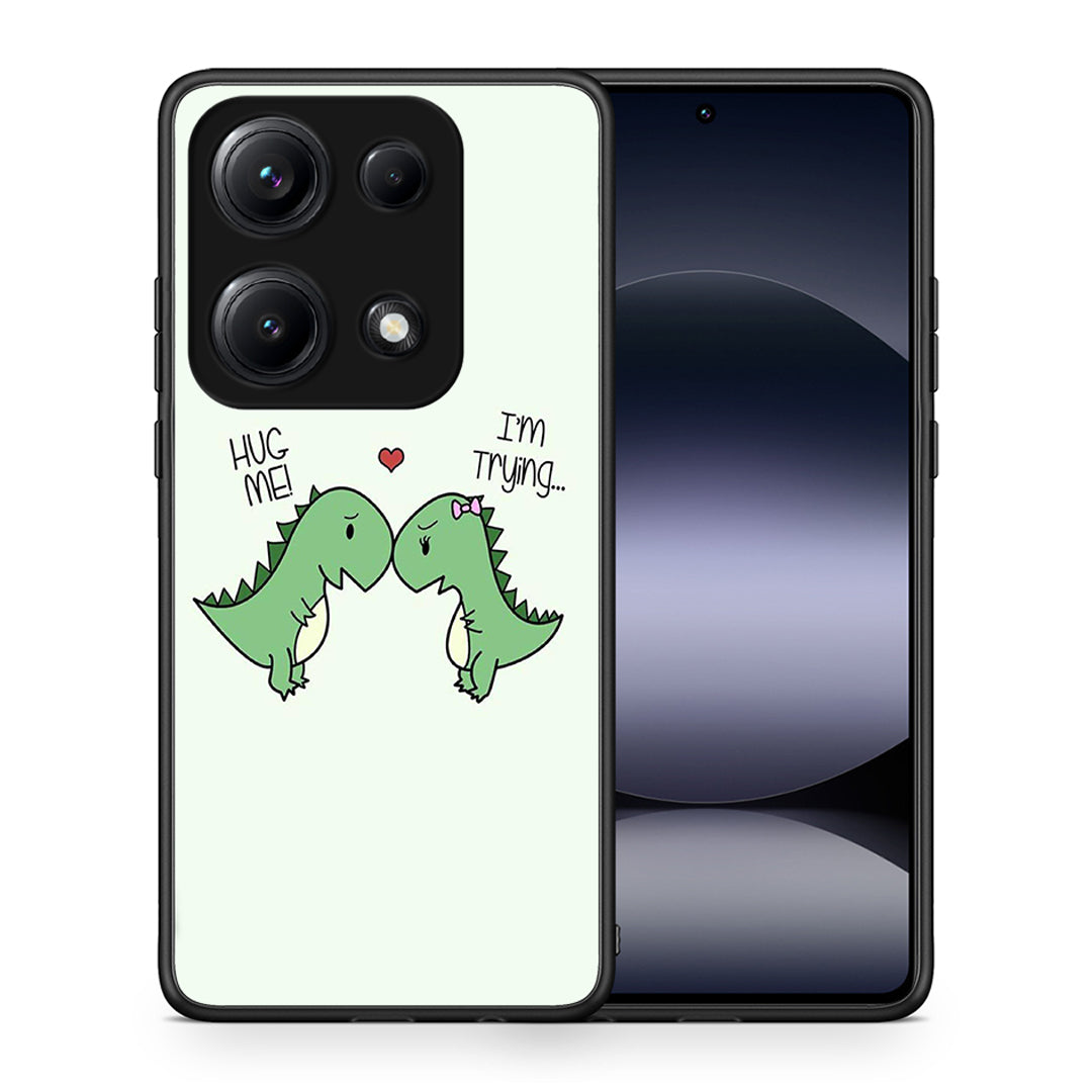 Θήκη Xiaomi Redmi Note 14S Rex Valentine από τη Smartfits με σχέδιο στο πίσω μέρος και μαύρο περίβλημα | Xiaomi Redmi Note 14S Rex Valentine case with colorful back and black bezels