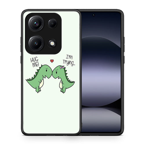 Θήκη Xiaomi Redmi Note 14S Rex Valentine από τη Smartfits με σχέδιο στο πίσω μέρος και μαύρο περίβλημα | Xiaomi Redmi Note 14S Rex Valentine case with colorful back and black bezels