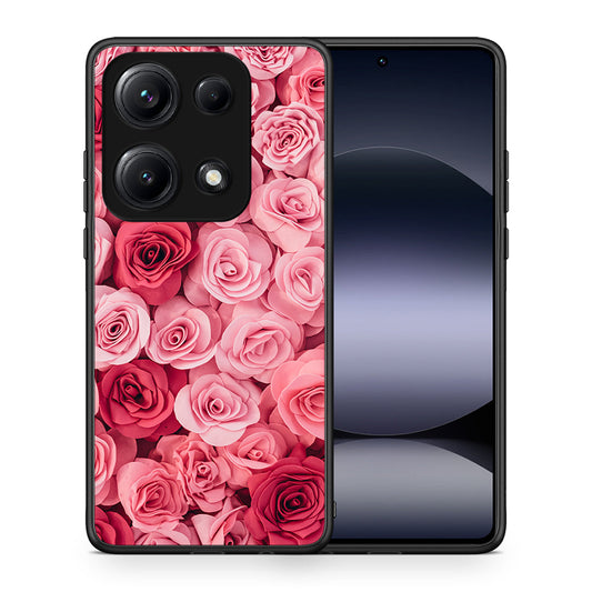 Θήκη Xiaomi Redmi Note 14S RoseGarden Valentine από τη Smartfits με σχέδιο στο πίσω μέρος και μαύρο περίβλημα | Xiaomi Redmi Note 14S RoseGarden Valentine case with colorful back and black bezels