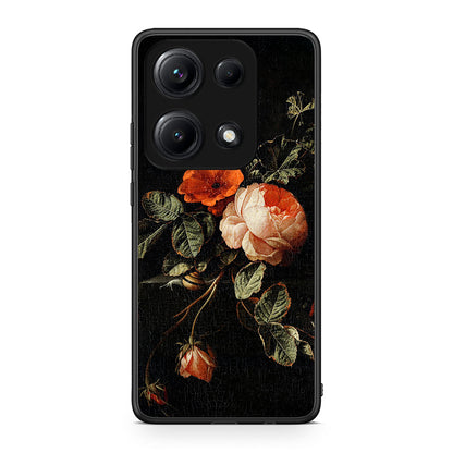 Xiaomi Redmi Note 14S Vintage Roses θήκη από τη Smartfits με σχέδιο στο πίσω μέρος και μαύρο περίβλημα | Smartphone case with colorful back and black bezels by Smartfits