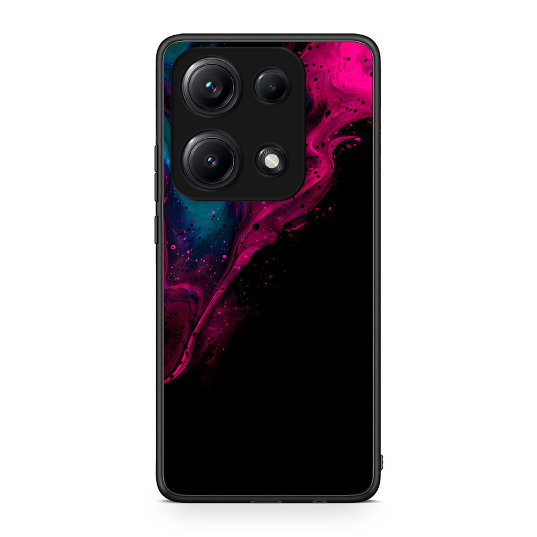 4 - Xiaomi Redmi Note 14S Pink Black Watercolor case, cover, bumper