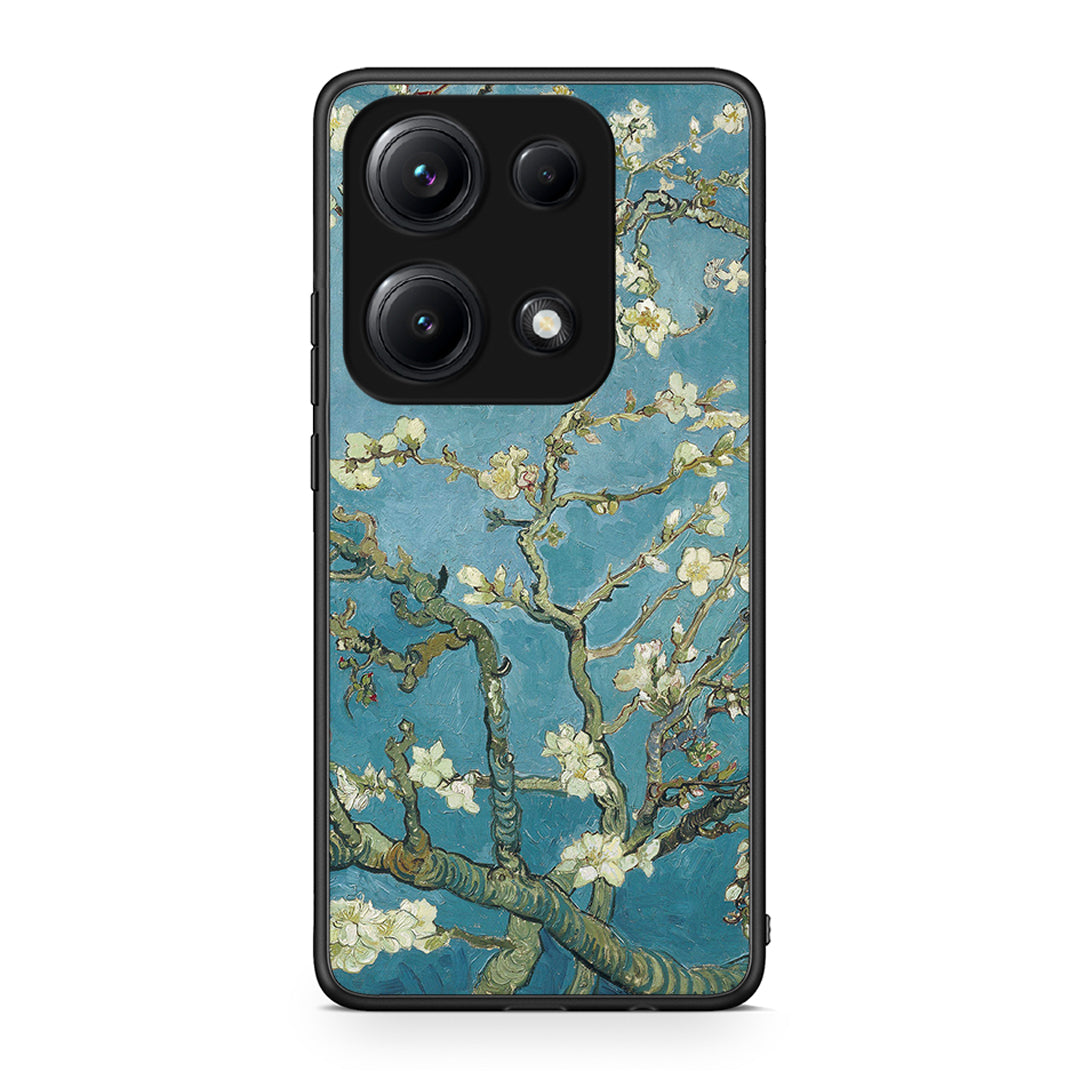 Xiaomi Redmi Note 14S White Blossoms θήκη από τη Smartfits με σχέδιο στο πίσω μέρος και μαύρο περίβλημα | Smartphone case with colorful back and black bezels by Smartfits