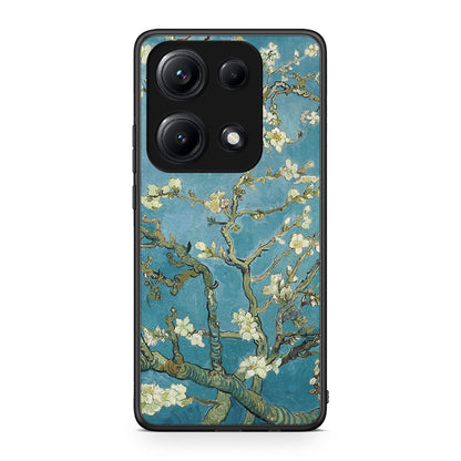 Xiaomi Redmi Note 14S White Blossoms θήκη από τη Smartfits με σχέδιο στο πίσω μέρος και μαύρο περίβλημα | Smartphone case with colorful back and black bezels by Smartfits
