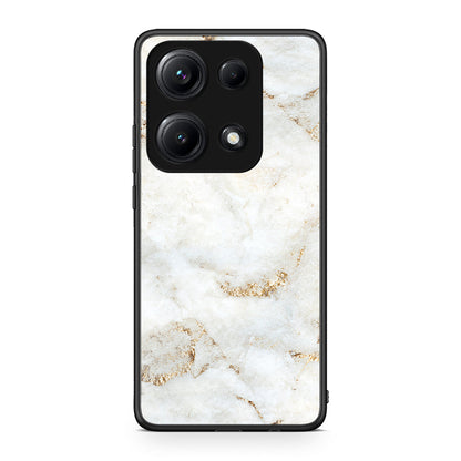 Xiaomi Redmi Note 14S White Gold Marble θήκη από τη Smartfits με σχέδιο στο πίσω μέρος και μαύρο περίβλημα | Smartphone case with colorful back and black bezels by Smartfits