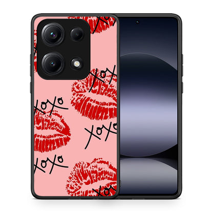 Θήκη Xiaomi Redmi Note 14S XOXO Lips από τη Smartfits με σχέδιο στο πίσω μέρος και μαύρο περίβλημα | Xiaomi Redmi Note 14S XOXO Lips case with colorful back and black bezels