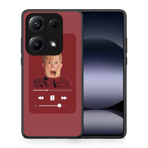 Θήκη Xiaomi Redmi Note 14S Xmas Alone Music από τη Smartfits με σχέδιο στο πίσω μέρος και μαύρο περίβλημα | Xiaomi Redmi Note 14S Xmas Alone Music case with colorful back and black bezels