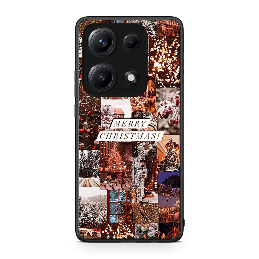 Xiaomi Redmi Note 14S Xmas Collage θήκη από τη Smartfits με σχέδιο στο πίσω μέρος και μαύρο περίβλημα | Smartphone case with colorful back and black bezels by Smartfits