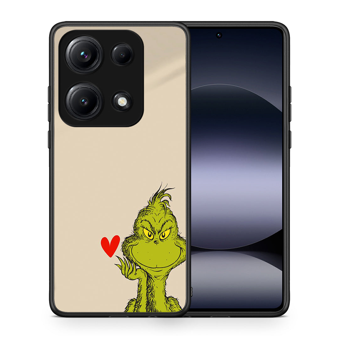 Θήκη Xiaomi Redmi Note 14S Xmas Grinch από τη Smartfits με σχέδιο στο πίσω μέρος και μαύρο περίβλημα | Xiaomi Redmi Note 14S Xmas Grinch case with colorful back and black bezels