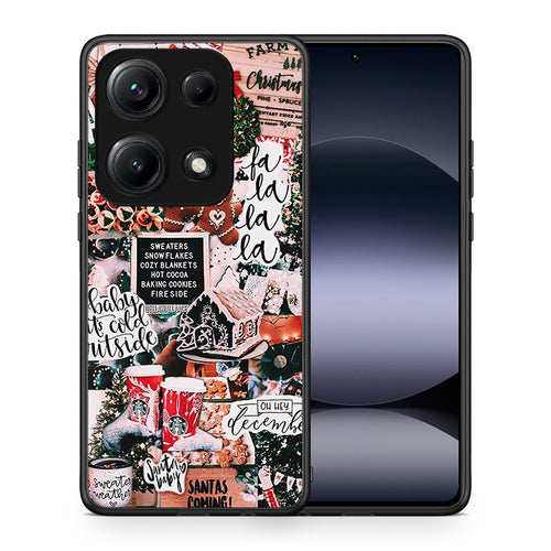 Θήκη Xiaomi Redmi Note 14S Xmas Habbits από τη Smartfits με σχέδιο στο πίσω μέρος και μαύρο περίβλημα | Xiaomi Redmi Note 14S Xmas Habbits case with colorful back and black bezels