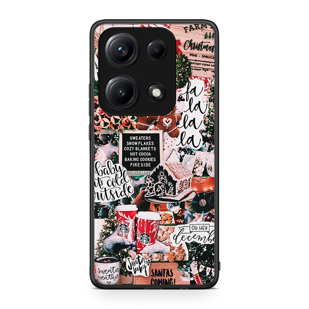 Xiaomi Redmi Note 14S Xmas Habbits θήκη από τη Smartfits με σχέδιο στο πίσω μέρος και μαύρο περίβλημα | Smartphone case with colorful back and black bezels by Smartfits