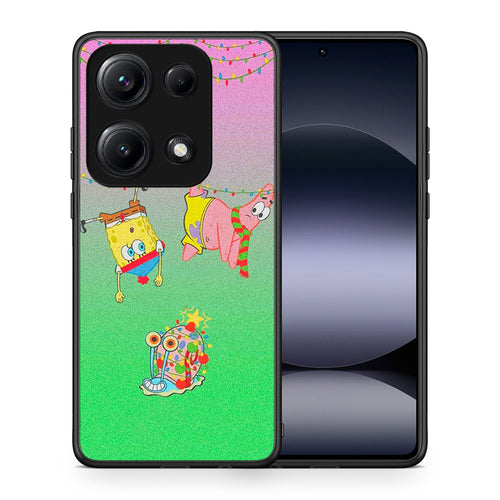 Θήκη Xiaomi Redmi Note 14S Xmas Lights από τη Smartfits με σχέδιο στο πίσω μέρος και μαύρο περίβλημα | Xiaomi Redmi Note 14S Xmas Lights case with colorful back and black bezels