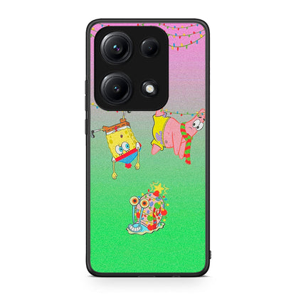 Xiaomi Redmi Note 14S Xmas Lights θήκη από τη Smartfits με σχέδιο στο πίσω μέρος και μαύρο περίβλημα | Smartphone case with colorful back and black bezels by Smartfits