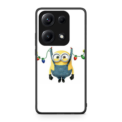 Xiaomi Redmi Note 14S Xmas Minion Lights θήκη από τη Smartfits με σχέδιο στο πίσω μέρος και μαύρο περίβλημα | Smartphone case with colorful back and black bezels by Smartfits