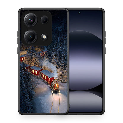 Θήκη Xiaomi Redmi Note 14S Xmas Train από τη Smartfits με σχέδιο στο πίσω μέρος και μαύρο περίβλημα | Xiaomi Redmi Note 14S Xmas Train case with colorful back and black bezels