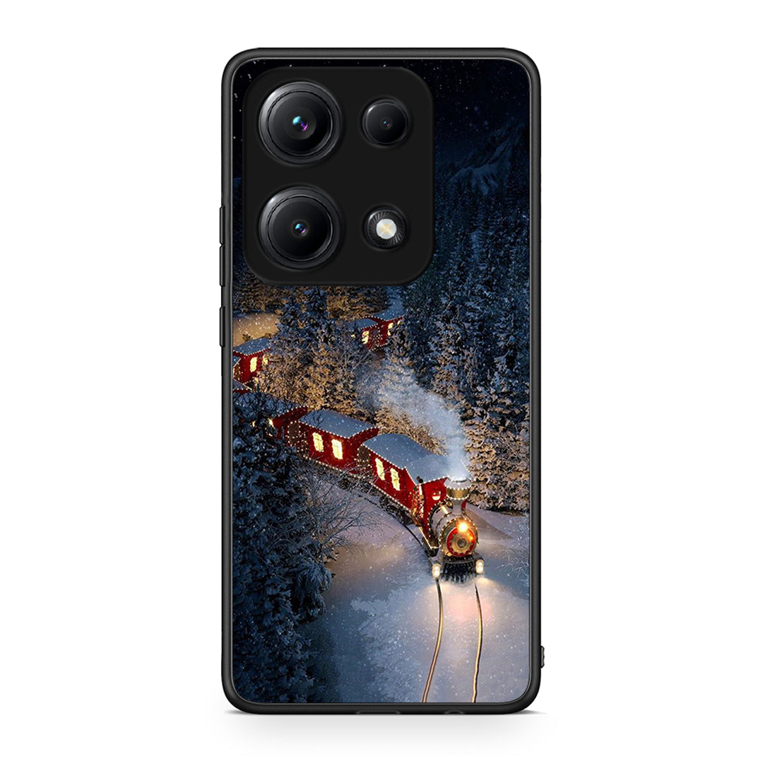 Xiaomi Redmi Note 14S Xmas Train θήκη από τη Smartfits με σχέδιο στο πίσω μέρος και μαύρο περίβλημα | Smartphone case with colorful back and black bezels by Smartfits