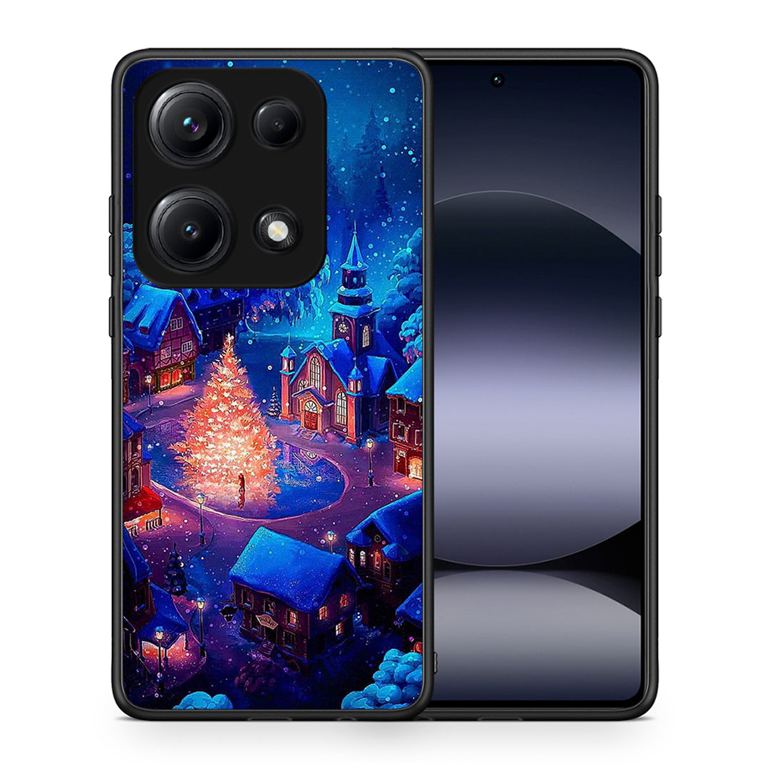 Θήκη Xiaomi Redmi Note 14S Xmas Village από τη Smartfits με σχέδιο στο πίσω μέρος και μαύρο περίβλημα | Xiaomi Redmi Note 14S Xmas Village case with colorful back and black bezels