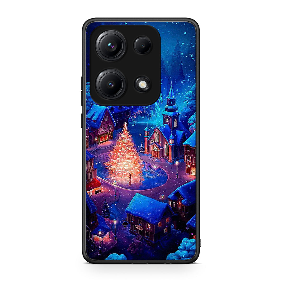Xiaomi Redmi Note 14S Xmas Village θήκη από τη Smartfits με σχέδιο στο πίσω μέρος και μαύρο περίβλημα | Smartphone case with colorful back and black bezels by Smartfits