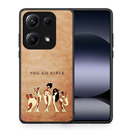 Θήκη Xiaomi Redmi Note 14S You Go Girl από τη Smartfits με σχέδιο στο πίσω μέρος και μαύρο περίβλημα | Xiaomi Redmi Note 14S You Go Girl case with colorful back and black bezels