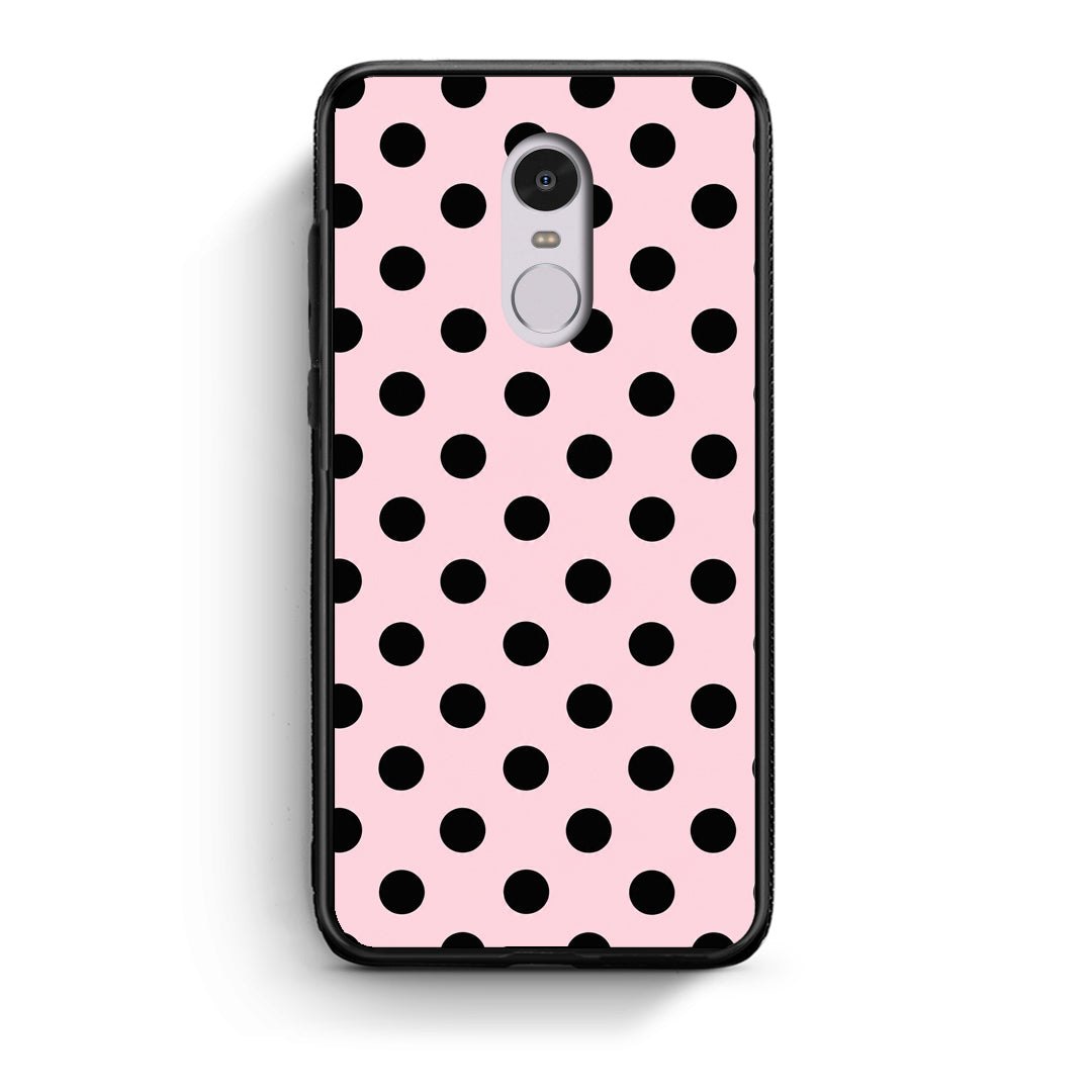 Θήκη Xiaomi Redmi Note 4 / 4X Black Polka Dots on Pink από τη Smartfits με σχέδιο στο πίσω μέρος και μαύρο περίβλημα | Xiaomi Redmi Note 4 / 4X Black Polka Dots on Pink case with colorful back and black bezels