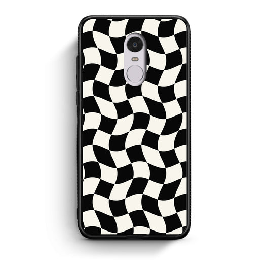 Θήκη Xiaomi Redmi Note 4 / 4X Black and Cream Wavy Checkerboard από τη Smartfits με σχέδιο στο πίσω μέρος και μαύρο περίβλημα | Xiaomi Redmi Note 4 / 4X Black and Cream Wavy Checkerboard case with colorful back and black bezels
