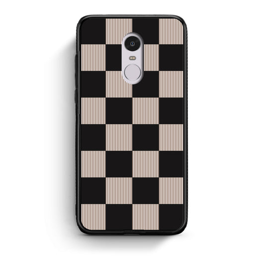 Θήκη Xiaomi Redmi Note 4 / 4X Black and Taupe Striped Checks από τη Smartfits με σχέδιο στο πίσω μέρος και μαύρο περίβλημα | Xiaomi Redmi Note 4 / 4X Black and Taupe Striped Checks case with colorful back and black bezels